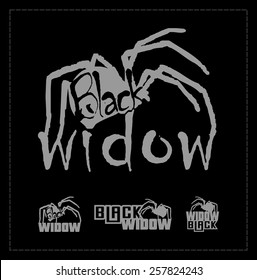 Black widow logo set