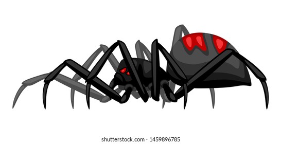 Black widow spider icon. Illustration for Halloween holiday.