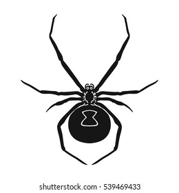 Black Widow Spider Icon In Black Style Isolated On White Background. Insects Symbol Stock Vector Illustration.