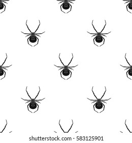 Black widow spider icon in black style isolated on white background. Insects pattern stock vector illustration.