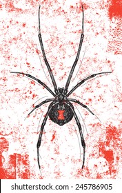 Black Widow A Black Widow spider over an abstract background. The spider and background are on separately labeled layers.