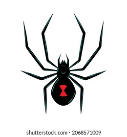 Black widow spider shape silhouette. Insect icon symbol. Vector illustration image.