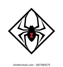 Black Widow spider sign vector illustration