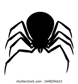 Black widow spider silhouette. Illustration for Halloween holiday.