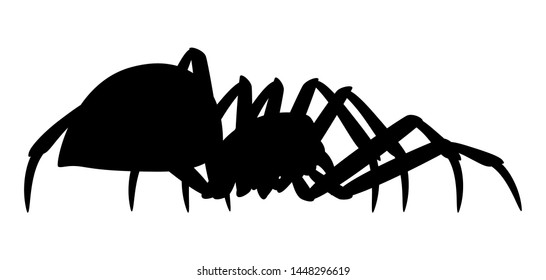 Black widow spider silhouette. Illustration for Halloween holiday.