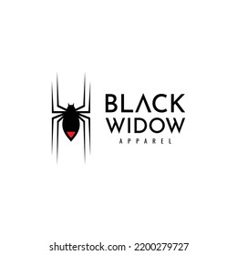 black widow spider silhouette vector logo design