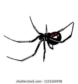 Black Widow Spider, Simplified - Vector