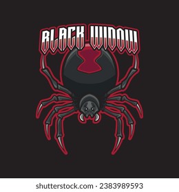 Black widow sports mascot logo illustration