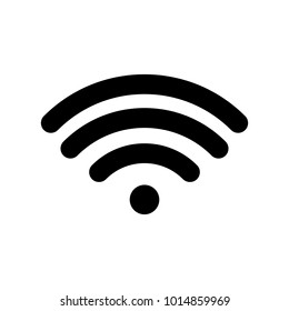Black wifi icon on white background