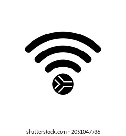 black wifi icon outline with south africa flag isolated on white background
