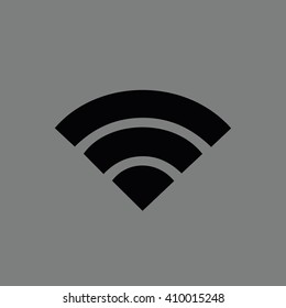 Black Wi-Fi sign vector icon. Gray background