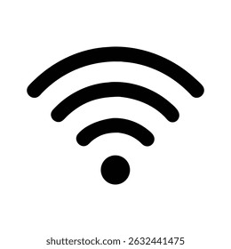 Ícone preto de símbolo Wi-Fi representando a conectividade sem fio com a Internet