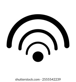 black Wi-Fi wave signal, icon on white background	