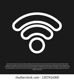 Black Wi-Fi wireless internet network symbol icon isolated on black background. Vector Illustration