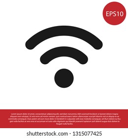 Black Wi-Fi wireless internet network symbol icon isolated on white background. Vector Illustration