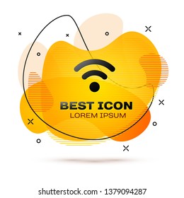 Black Wi-Fi wireless internet network symbol icon isolated on white background. Fluid color banner. Vector Illustration