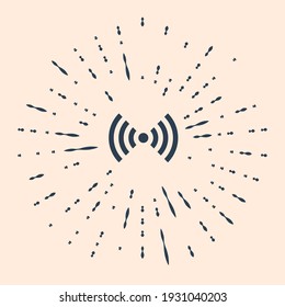 Icono de símbolo de red inalámbrica Wi-Fi negro aislado en fondo beige. Resumen de puntos aleatorios de círculo. Ilustración vectorial