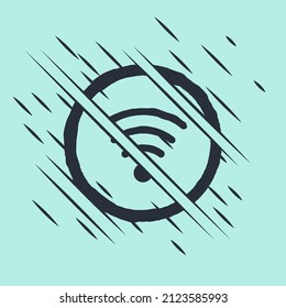 Schwarzes Wi-Fi-WLAN-Internet-Symbol einzeln auf grünem Hintergrund. Glitzer Stil. Vektorgrafik