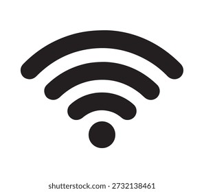 Un icono negro de señal de red inalámbrica Wi-Fi.