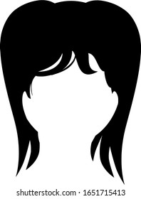 black wig isolated on white background . vector design 