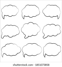 Black Wihte Comic Balloon Collection Cloud Stock Vector (Royalty Free ...