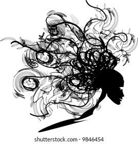 Black Wind Head Stock Vector (Royalty Free) 9846454 | Shutterstock