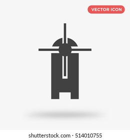 Black wind mill vector icon on white background