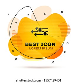 Black Wind and rain icon isolated on white background. Windy weather. Abstract banner with liquid shapes. Vector Illustration