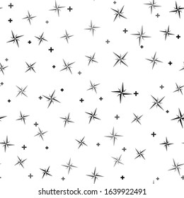 Black Wind rose icon isolated seamless pattern on white background. Compass icon for travel. Navigation design.  Vector Illustration