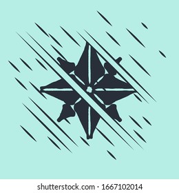 Black Wind rose icon isolated on green background. Compass icon for travel. Navigation design. Glitch style. Vector Illustration