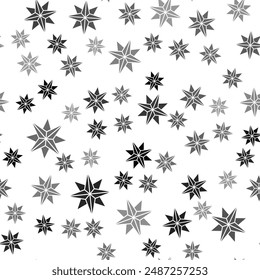 Black Wind rose icon isolated seamless pattern on white background. Compass icon for travel. Navigation design.  Vector Illustration