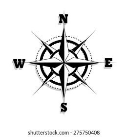 Black wind rose on white background