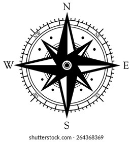 Black wind rose symbol