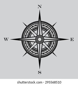 Black wind rose symbol
