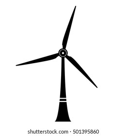 Black wind turbine icon