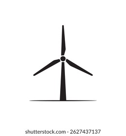 Ícone de vetor de turbina eólica preta simbolizando energia renovável e energia eólica perfeito para conceitos de sustentabilidade elétrica e energia verde ecológicos
