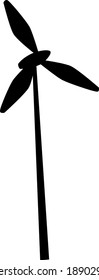 A black wind turbine vector, 
or wind turbine icone
or alternatively referred to as a wind energy converter, is a device that converts the wind's kinetic energy into electrical energy