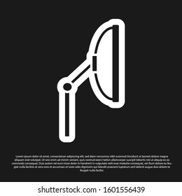 Black Windscreen wiper icon isolated on black background.  Vector Illustration