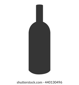 black wine bottle front view over isolated background,vector illustration