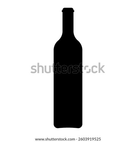 Black wine bottle shape silhouette ideal for label or packaging design