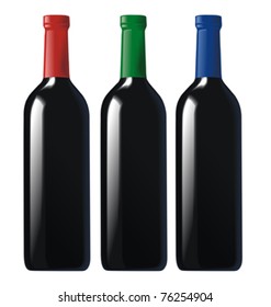 black wine bottles
