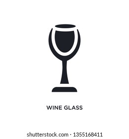 black wine glass isolated vector icon. simple element illustration from hotel and restaurant concept vector icons. wine glass editable logo symbol design on white background. can be use for web and