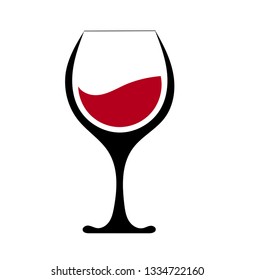 black wine glass with red wine