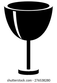 Black wine glass vector icon
