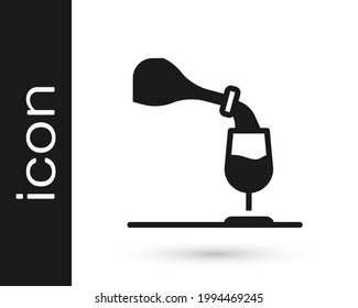 Black Wine tasting, degustation icon isolated on white background. Sommelier. Smells of wine.  Vector
