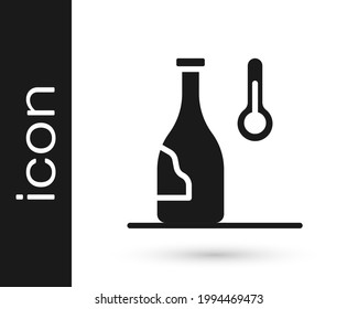 Black Wine temperature icon isolated on white background.  Vector