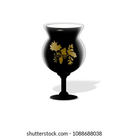 Black wineglass. Vector. 
Illustration can be used in the internet shop, 
advertisements, banners, websites, stickers, labels.
Wine icon.