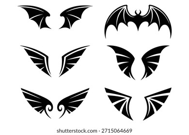 Alas negras diseñan alas de murciélago
