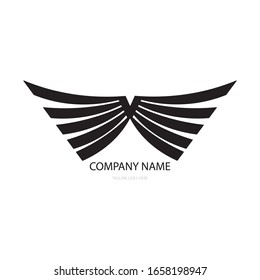 black wing illustration logo vector