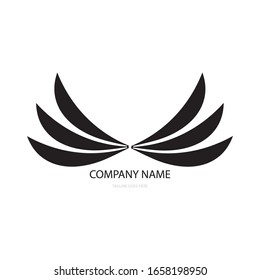 black wing illustration logo vector